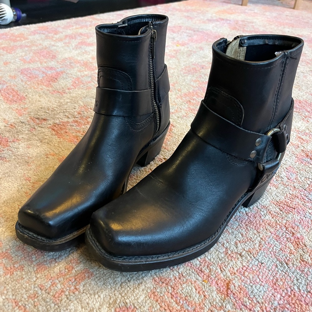 Frye leather moto boots